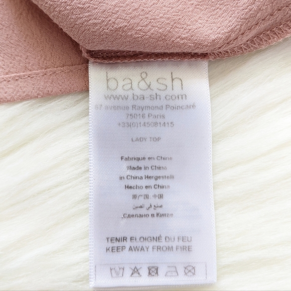 ba&sh Ruffle Trim Unity Blouse Top In Pink | Size 2/M - Picture 12 of 16